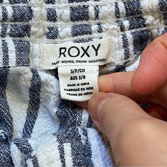 ROXY Oceanside Striped Linen Blend Beach Shorts Size S - Picture 6 of 16